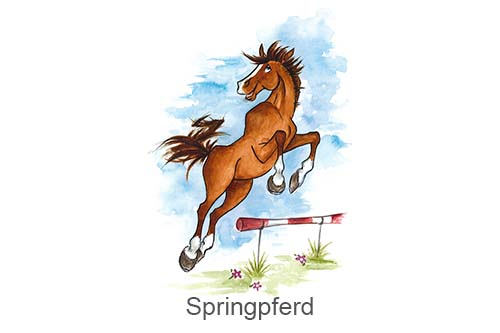 Ein Boxenschild für dein Pferd - Springpferd in verschiedenen Farben